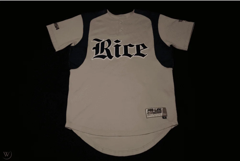 Youth's Custom Rice Owls Game Worn Baseball Jersey -