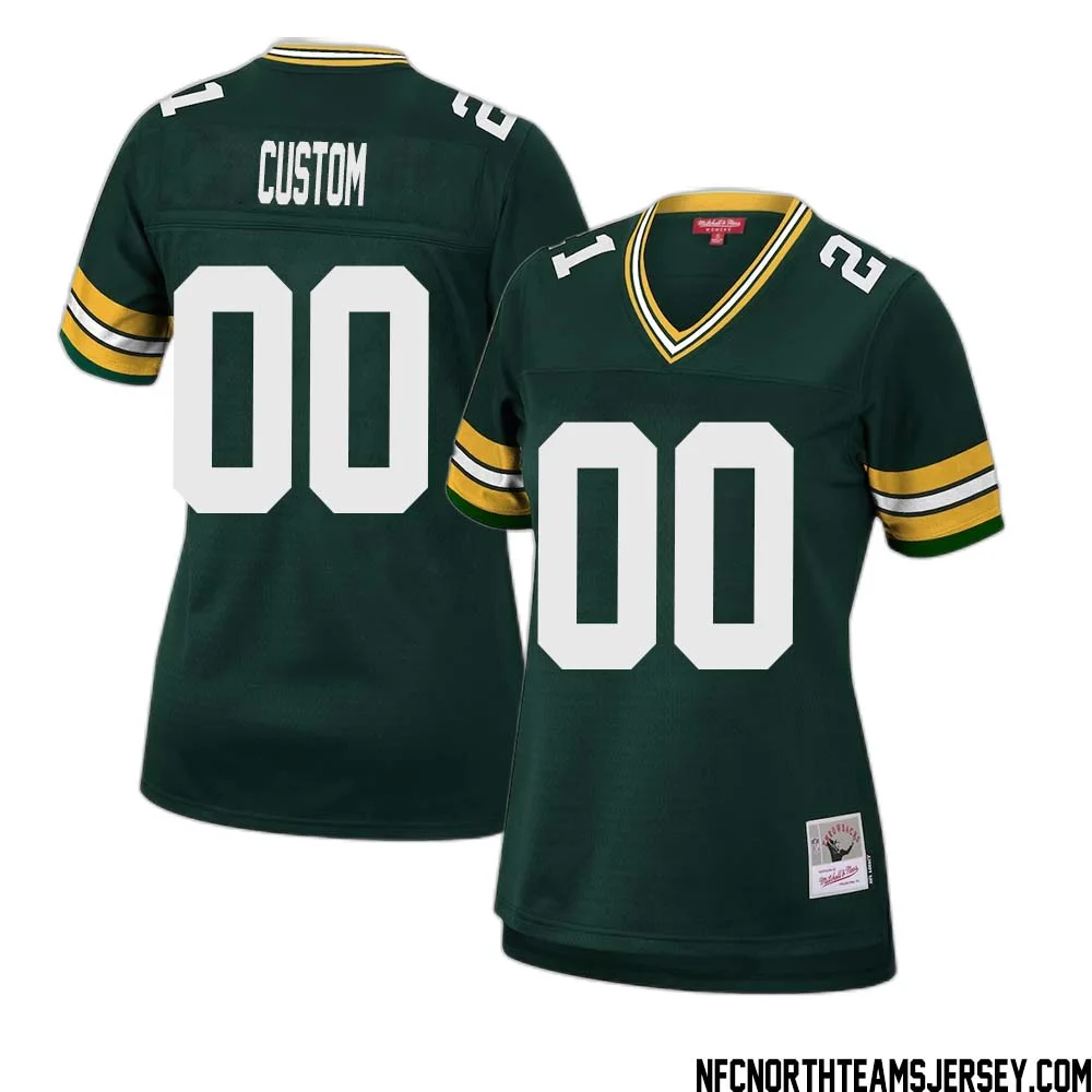 Custom Green Bay Packers Mitchell & Ness Woman-s 2010 Legacy  Player Jersey - Green