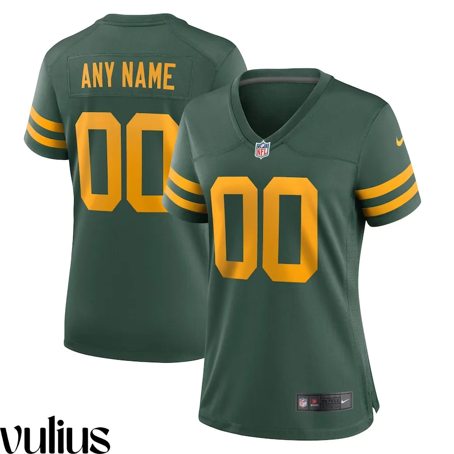 Packers Custom Jersey, Green Woman's, Alternate Game Custom Jersey -