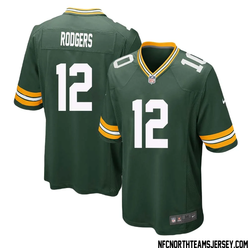 Aaron Rodgers No 12 Green Bay Packers Home Game Jersey Mens