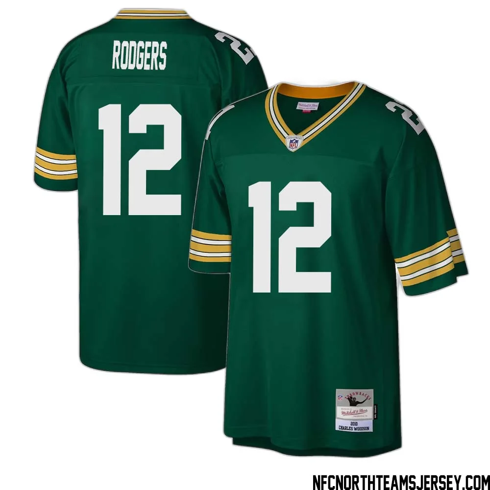 Aaron Rodgers No 12 Green Bay Packers Mitchell Ness Legacy Replica Jersey Green