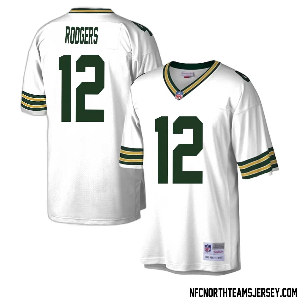 Aaron Rodgers No 12 Green Bay Packers Mitchell Ness Legacy Replica Jersey White 1