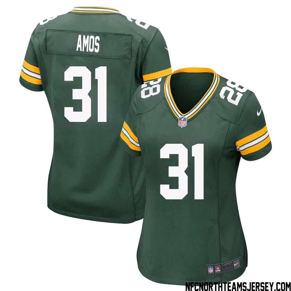 Adrian Amos No 31 Green Bay Packers Home Game Jersey Womens 1