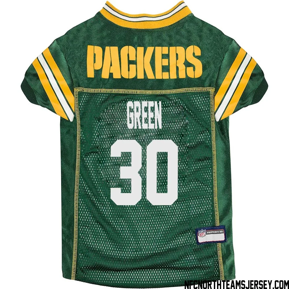 Ahman Green No 30 Green Bay Packers Dog Jersey Green