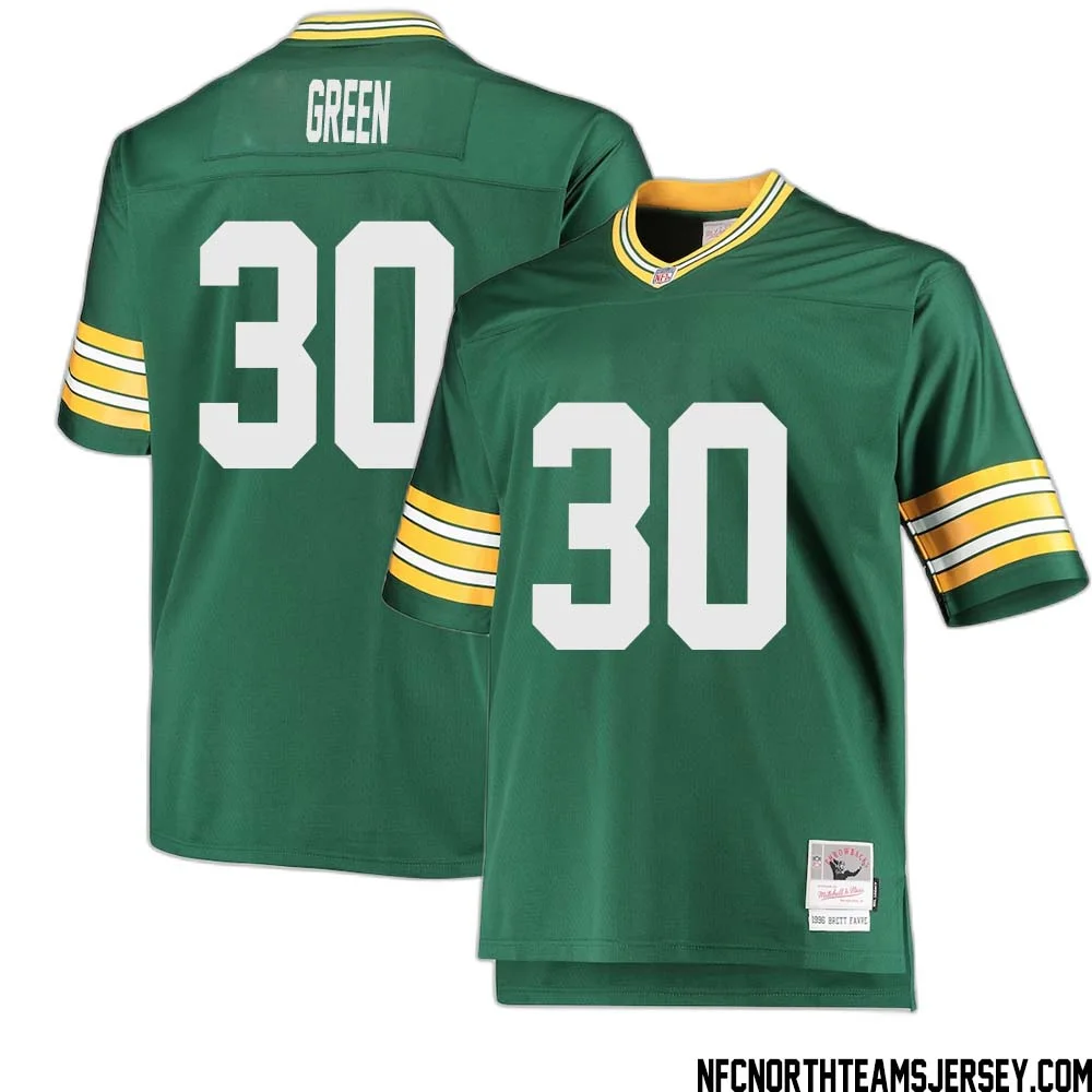 Ahman Green No 30 Green Bay Packers Mitchell Ness Big Tall 1996 Retired Player Replica Jersey Green 2