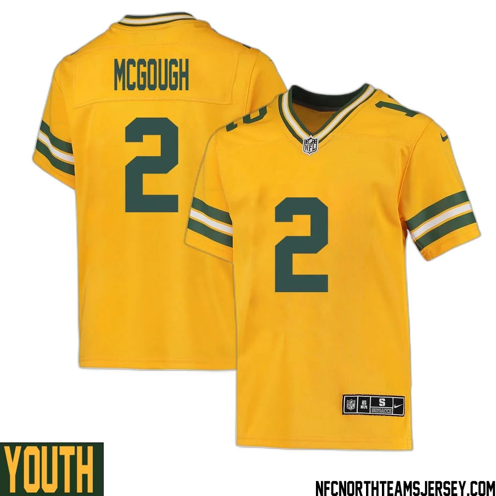 Alex McGough No 2 Davante Adams Green Bay Packers Inverted Legend Jersey Gold Youth 1