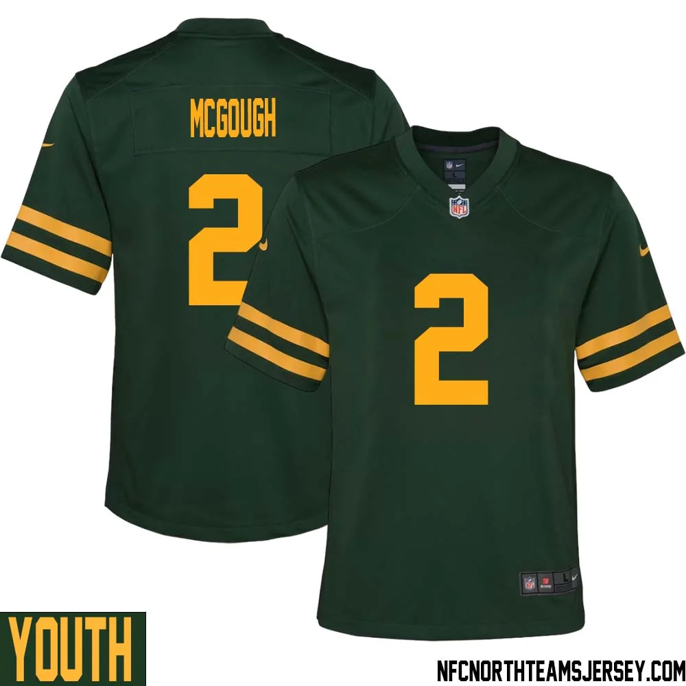 Alex McGough No 2 Green Bay Packers Alternate Jersey Green Youth 1