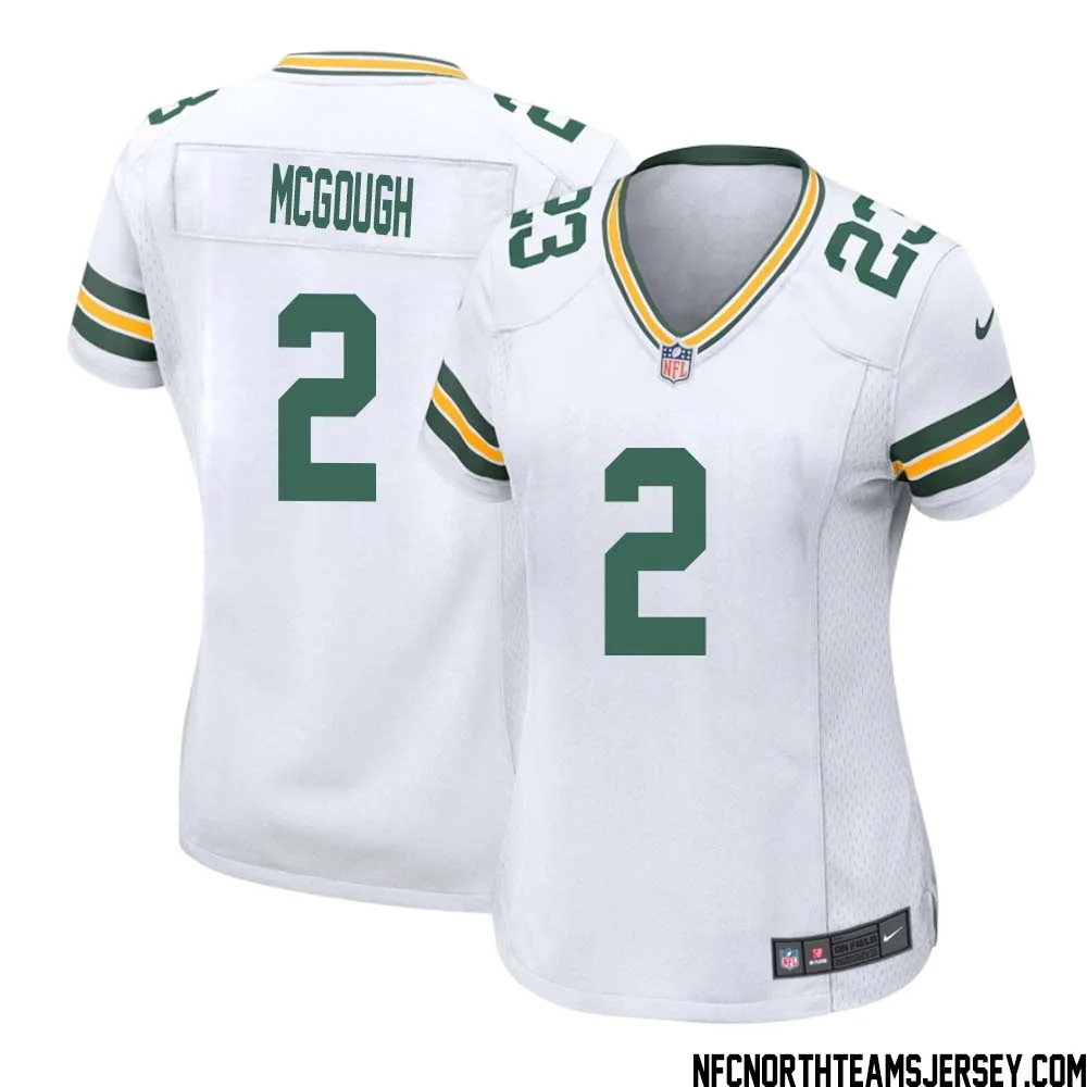 Alex McGough No 2 Green Bay Packers Away Game Jersey Womens White
