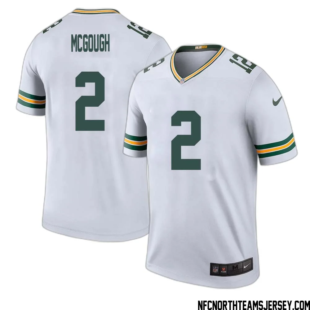 Alex McGough No 2 Green Bay Packers Color Rush Legend Jersey White Mens