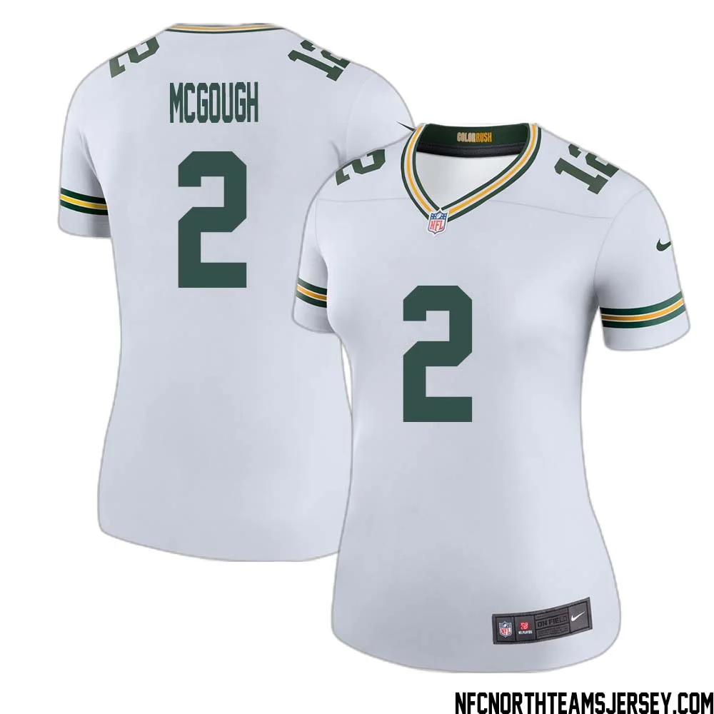 Alex McGough No 2 Green Bay Packers Color Rush Legend Jersey White Womens 1