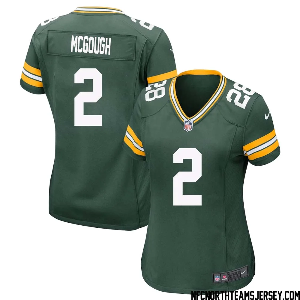 Alex McGough No 2 Green Bay Packers Home Game Jersey Womens 1