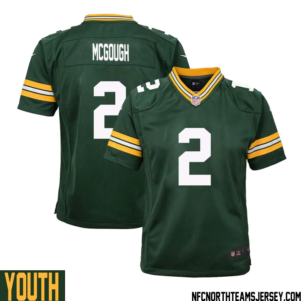 Alex McGough No 2 Green Bay Packers Home Game Jersey Youth