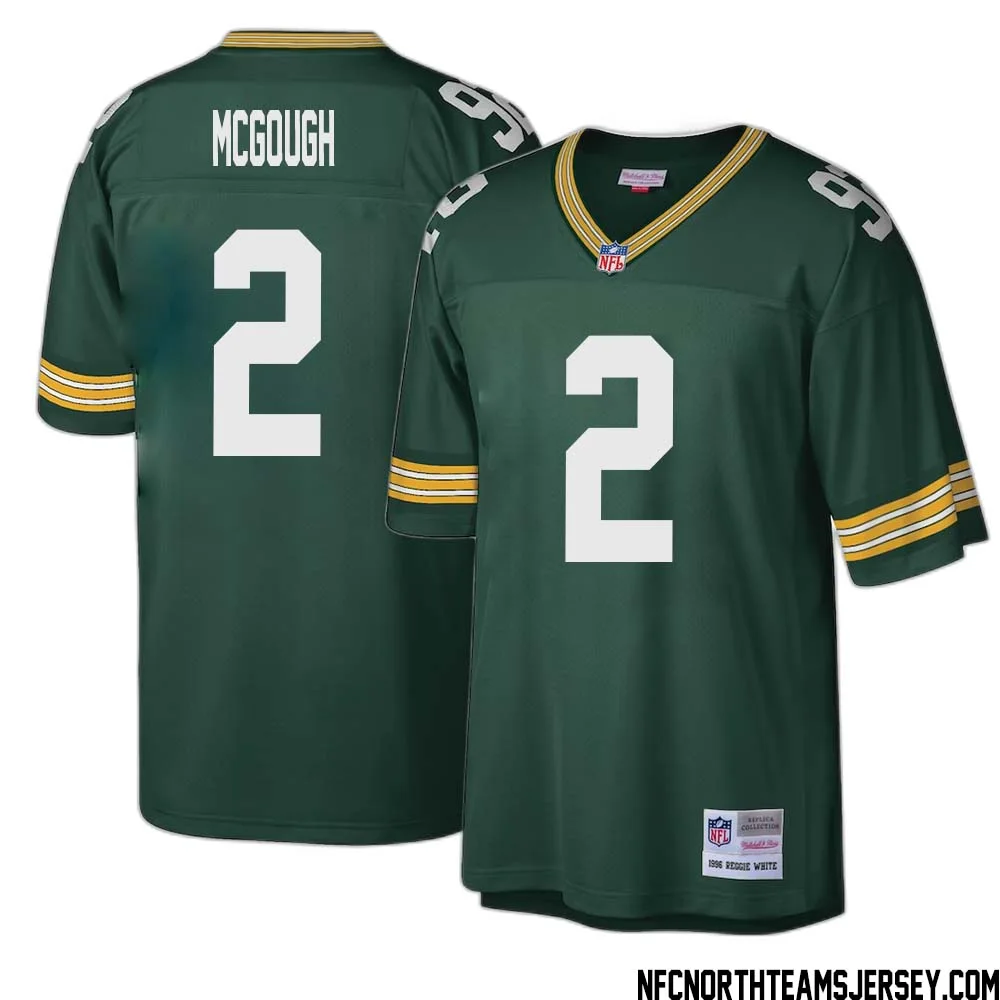 Alex McGough No 2 Green Bay Packers Mitchell Ness Big Tall 1996 Retired Player Replica Jersey Green 1 1