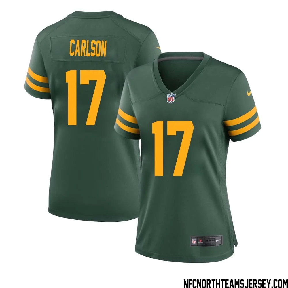 Anders Carlson No 17 Green Bay Packers Alternate Jersey Green Womens