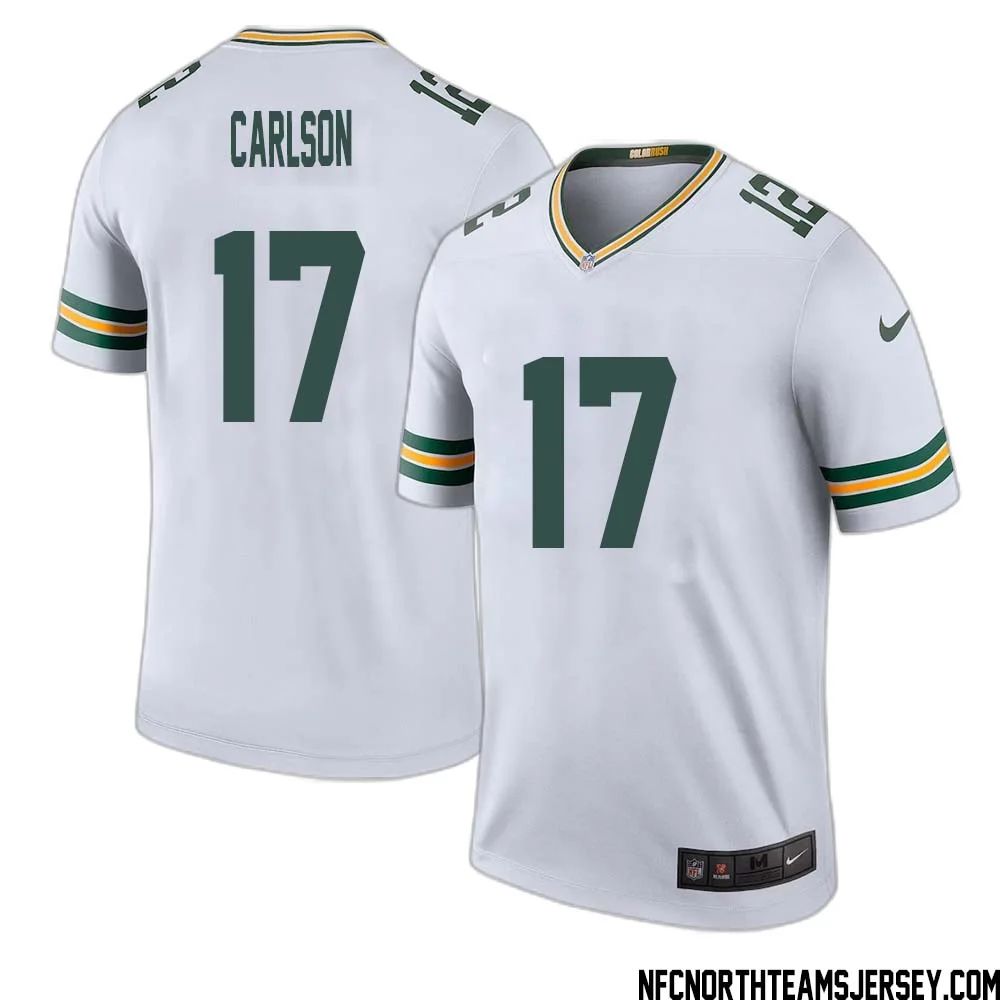 Anders Carlson No 17 Green Bay Packers Color Rush Legend Jersey White Mens