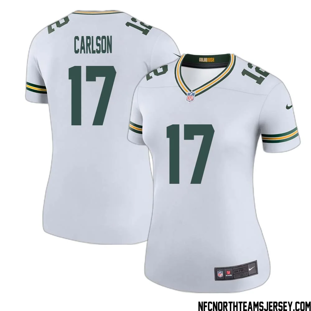 Anders Carlson No 17 Green Bay Packers Color Rush Legend Jersey White Womens 1