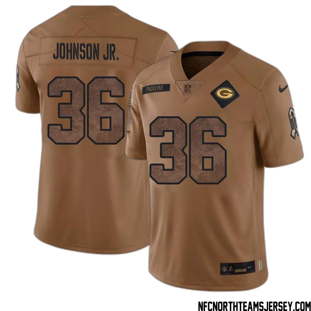 Anthony Johnson Jr. No 36 Green Bay Packers 2023 Salute To Service Limited Player Jersey Men Brown 1