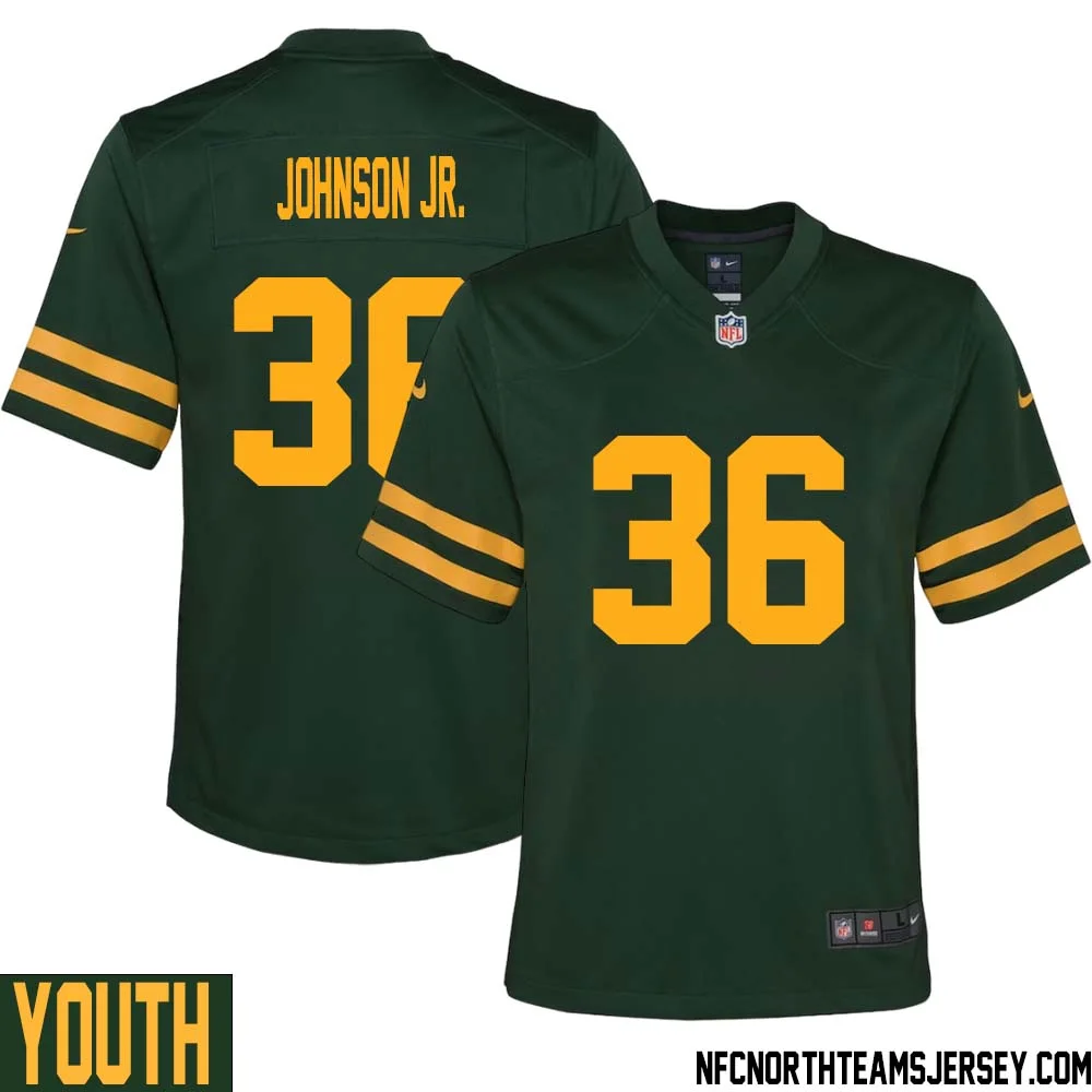 Anthony Johnson Jr. No 36 Green Bay Packers Alternate Jersey Green Youth