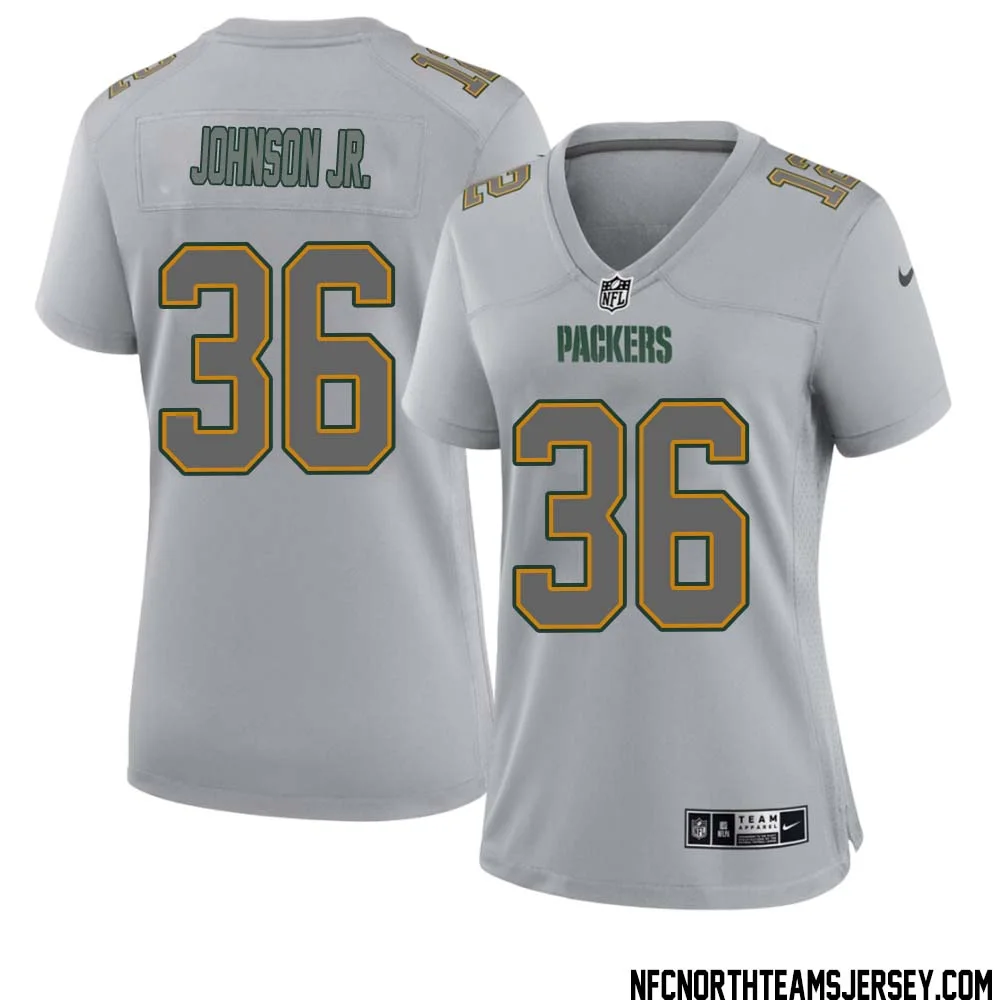 Anthony Johnson Jr. No 36 Green Bay Packers Atmosphere Jersey Grey Womens