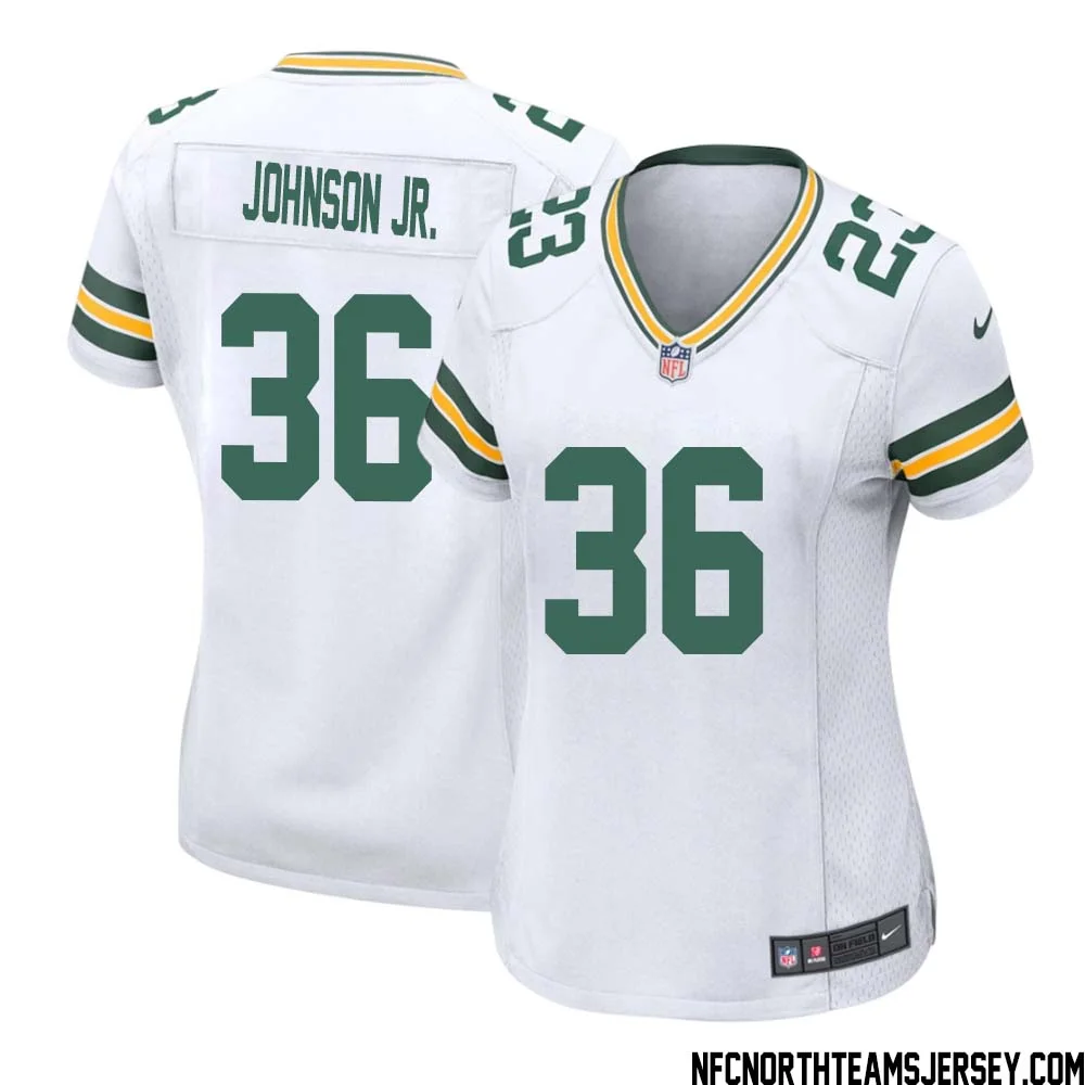 Anthony Johnson Jr. No 36 Green Bay Packers Away Game Jersey Womens White