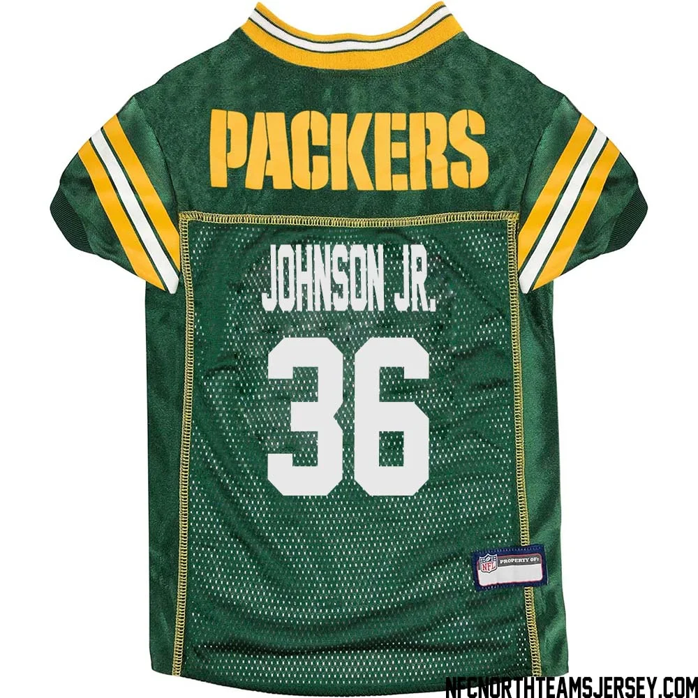 Anthony Johnson Jr. No 36 Green Bay Packers Dog Jersey Green