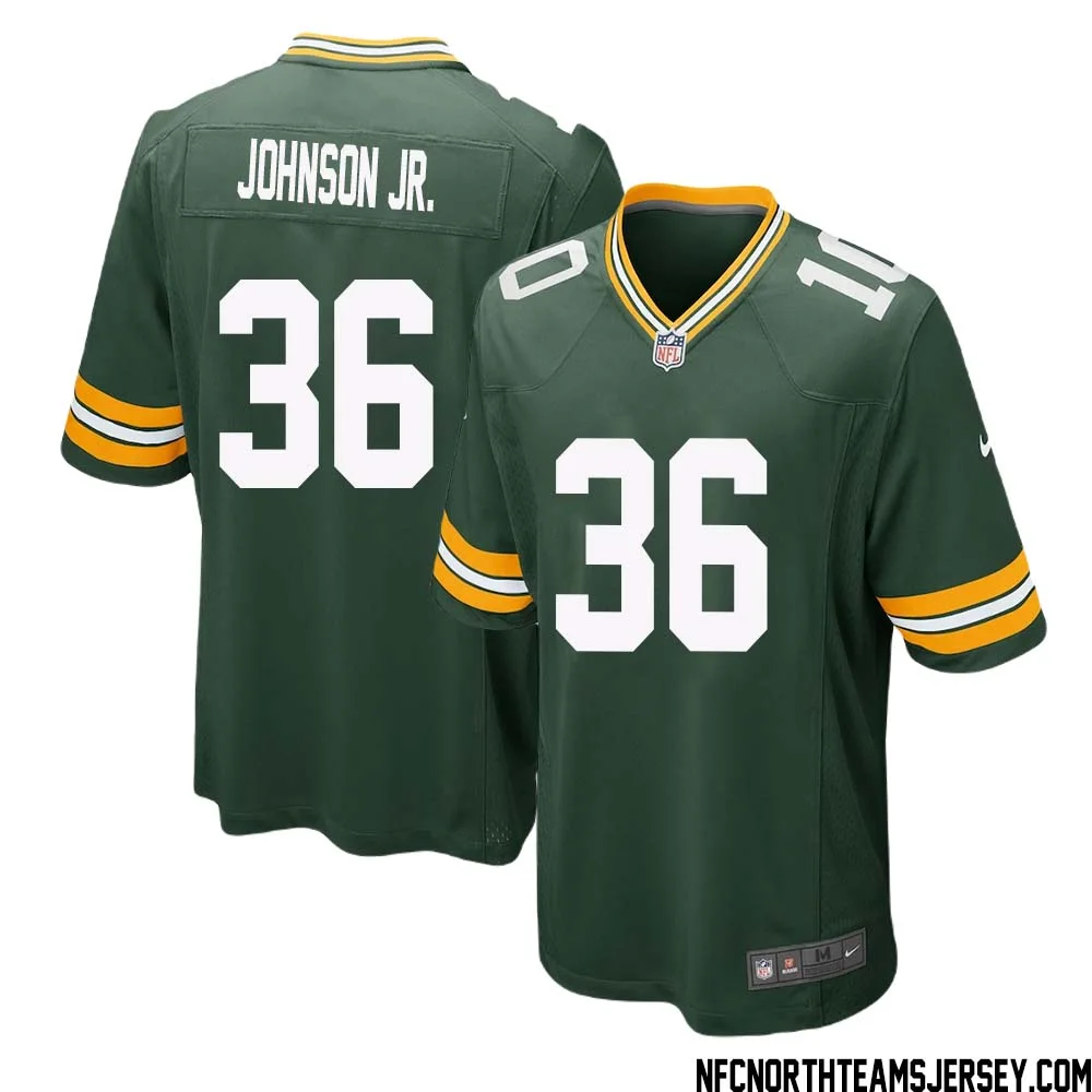 Anthony Johnson Jr. No 36 Green Bay Packers Home Game Jersey Mens
