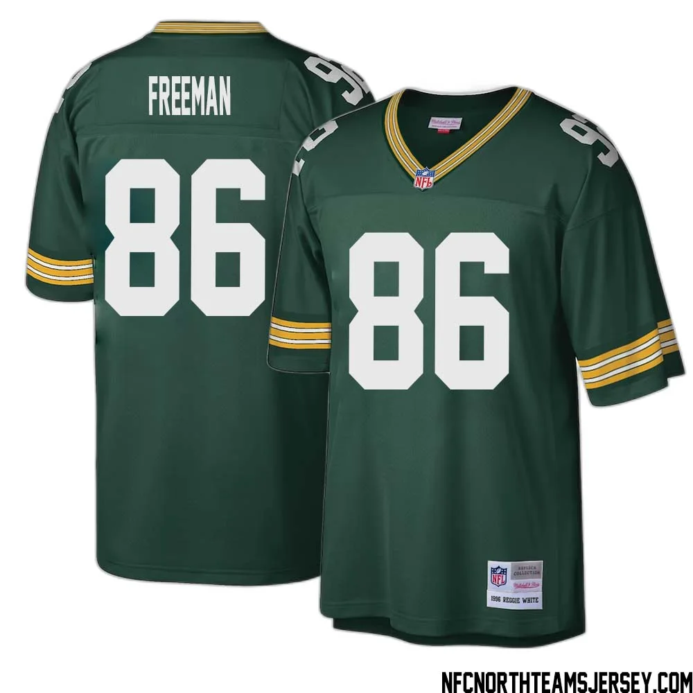Antonio Freeman No 86 Green Bay Packers Mitchell Ness Big Tall 1996 Retired Player Replica Jersey Green 1 1