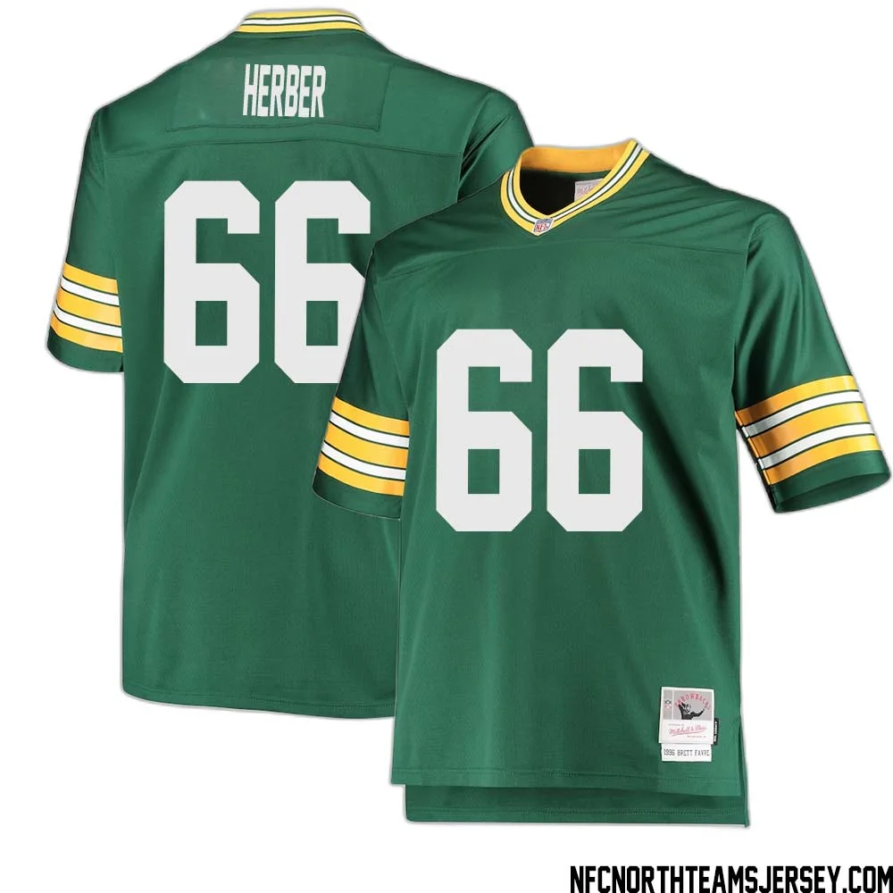 Arnie Herber No 66 Green Bay Packers Mitchell Ness Big Tall 1996 Retired Player Replica Jersey Green