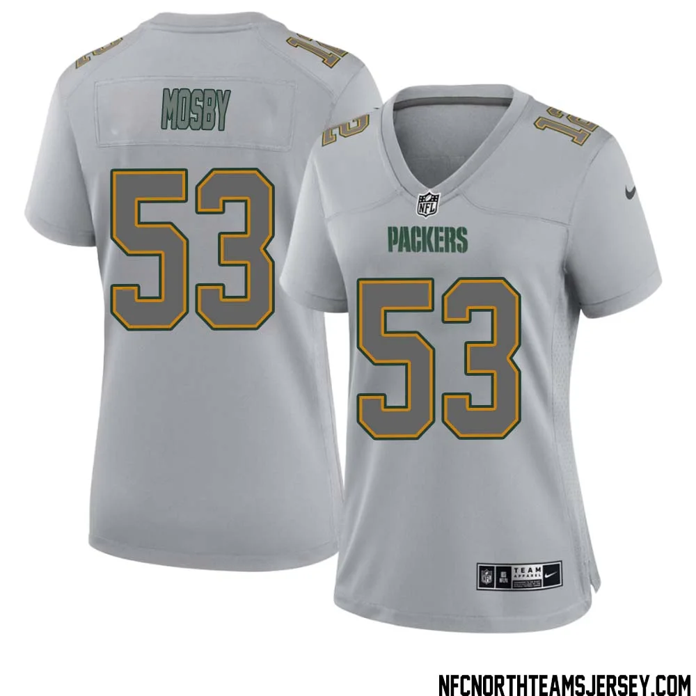 Arron Mosby No 53 Green Bay Packers Atmosphere Jersey Grey Womens 1
