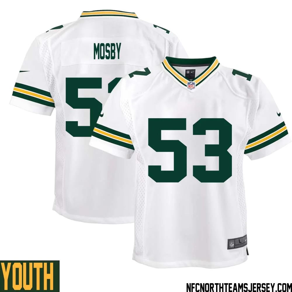 Arron Mosby No 53 Green Bay Packers Away Game Jersey Youth White