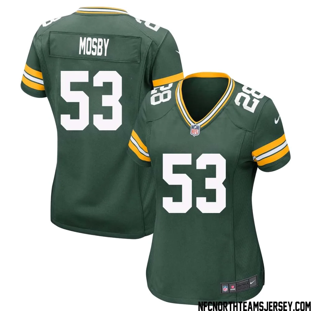 Arron Mosby No 53 Green Bay Packers Home Game Jersey Womens
