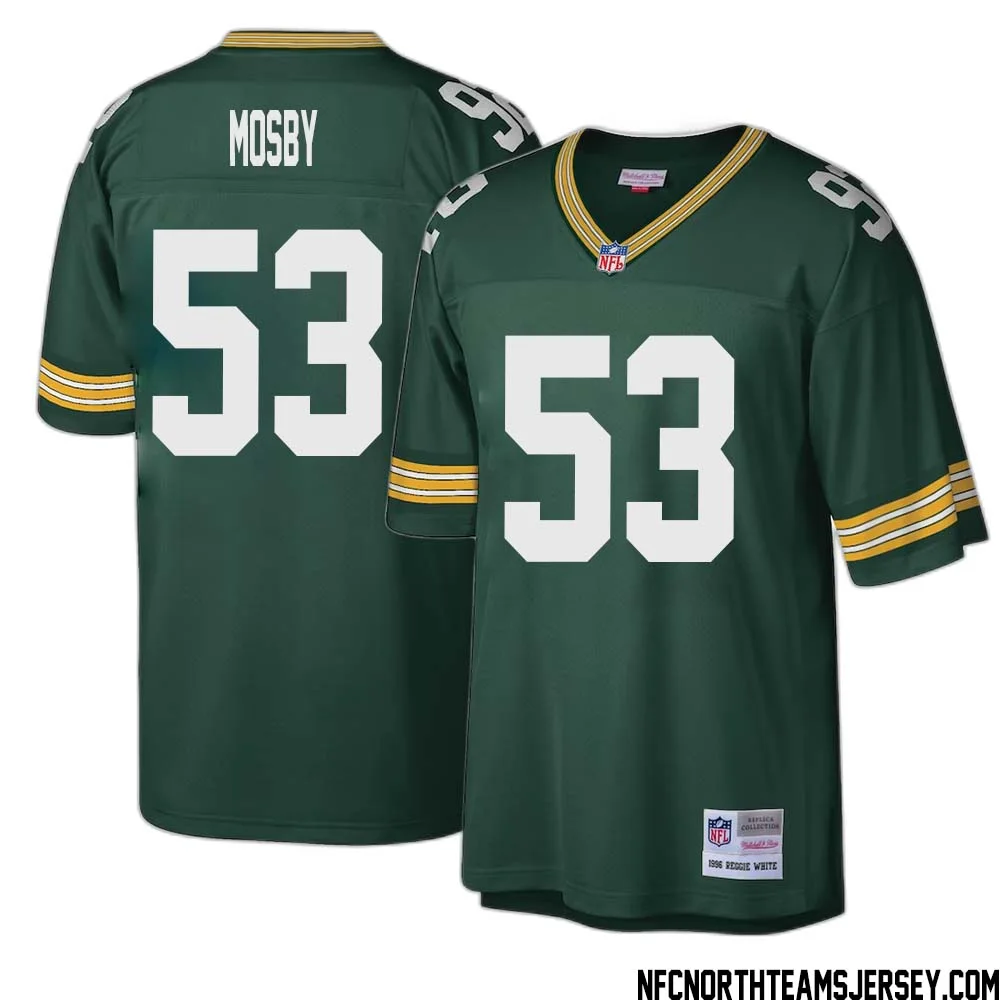 Arron Mosby No 53 Green Bay Packers Mitchell Ness Big Tall 1996 Retired Player Replica Jersey Green 1