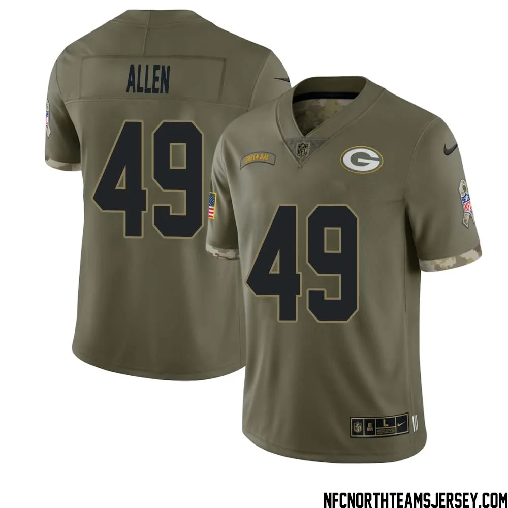 Austin Allen No 49 Green Bay Packers 2022 Salute To Service Limited Player Jersey Mens 1