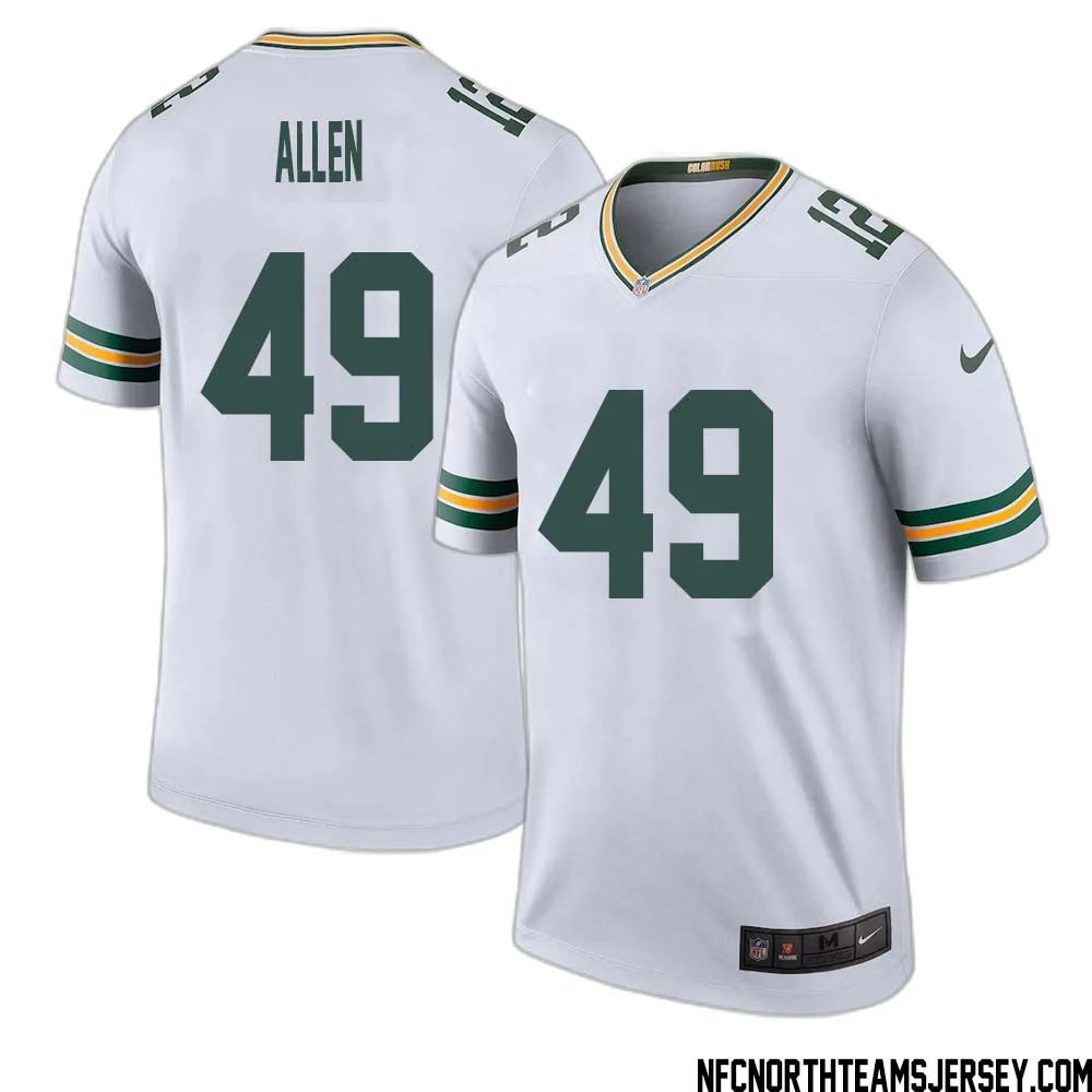 Austin Allen No 49 Green Bay Packers Color Rush Legend Jersey White Mens 1