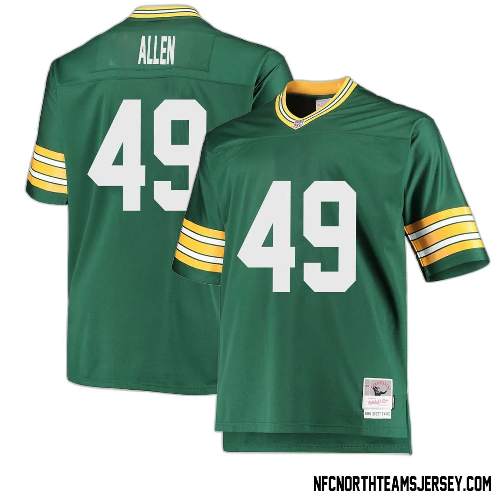 Austin Allen No 49 Green Bay Packers Mitchell Ness Big Tall 1996 Retired Player Replica Jersey Green