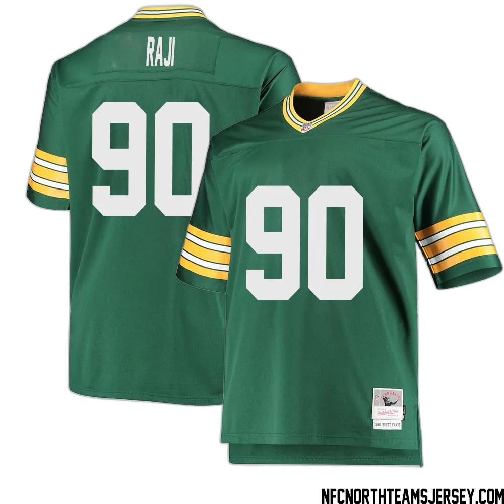 B. J. Raji No 90 Green Bay Packers Mitchell Ness Big Tall 1996 Retired Player Replica Jersey Green