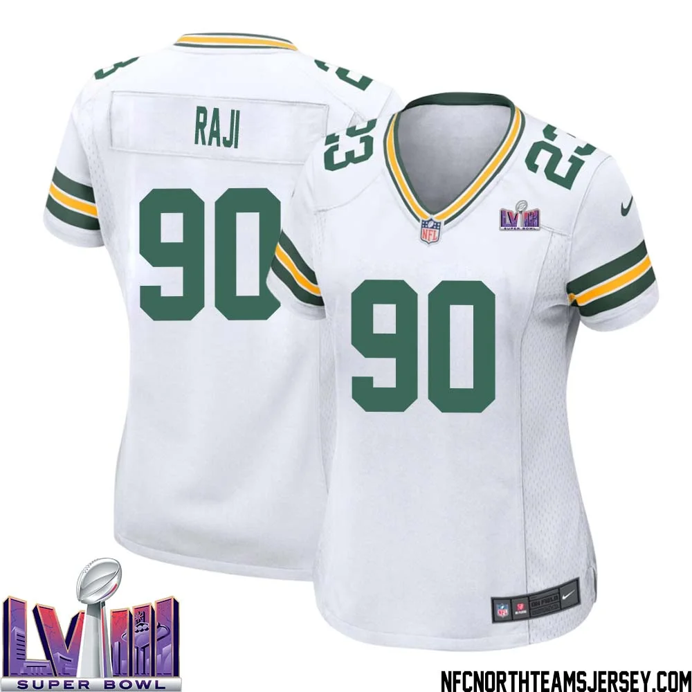 B. J. Raji No 90 Green Bay Packers Super Bowl LVIII Away Game Jersey Womens White 1