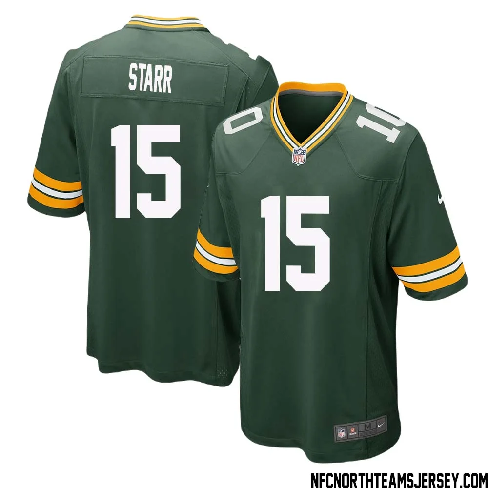 Bart Starr No 15 Green Bay Packers Home Game Jersey Mens