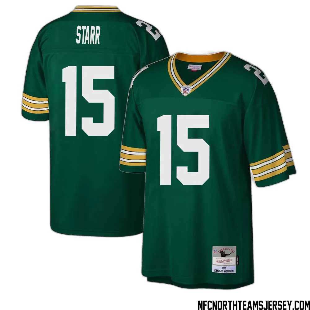 Bart Starr No 15 Green Bay Packers Mitchell Ness Legacy Replica Jersey Green 1