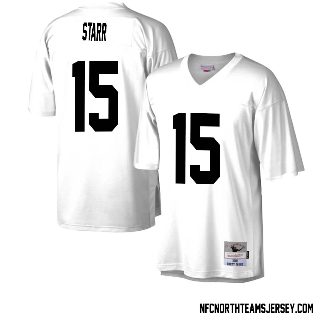 Bart Starr No 15 Green Bay Packers Mitchell Ness Legacy Replica Jersey White