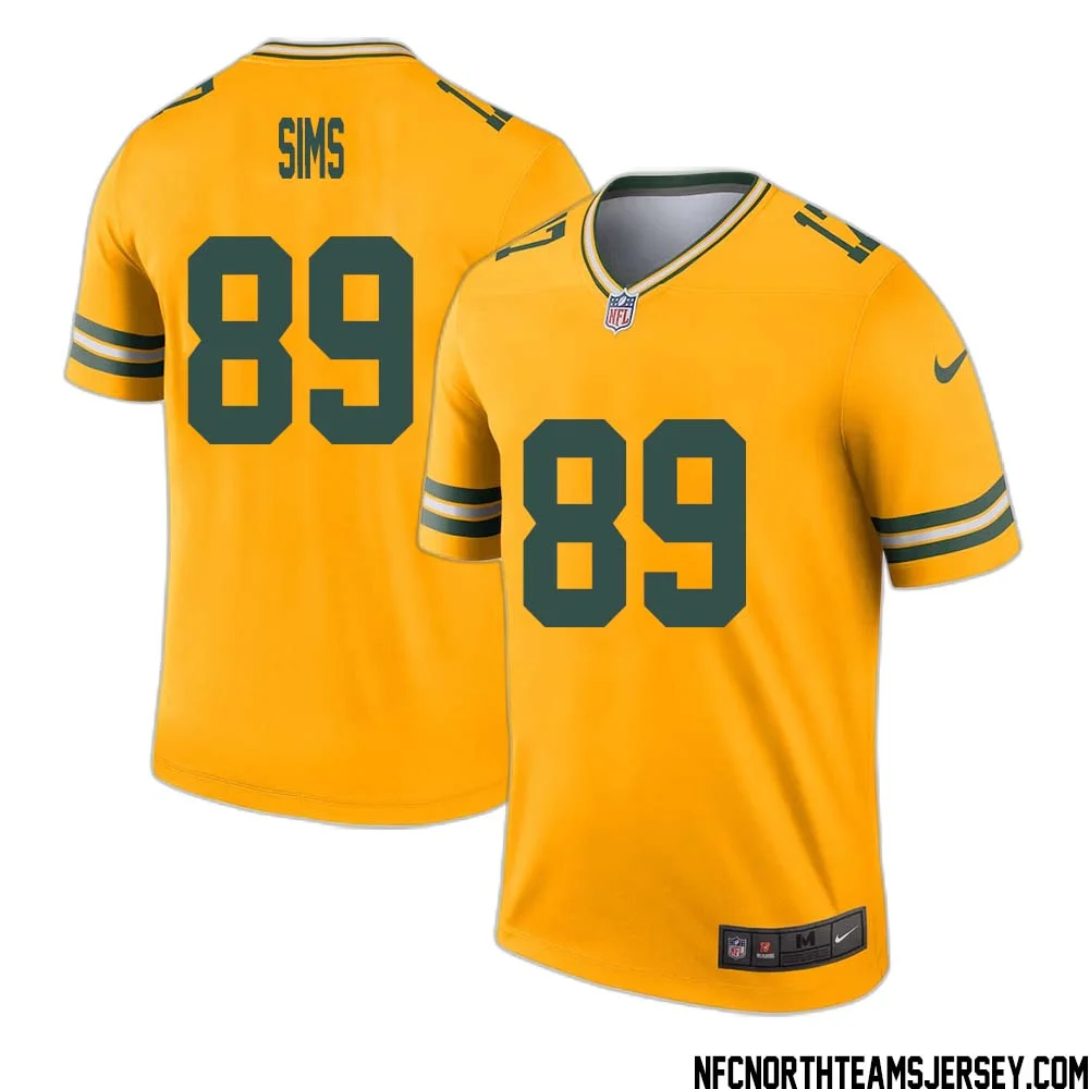 Ben Sims No 89 Davante Adams Green Bay Packers Inverted Legend Jersey Gold