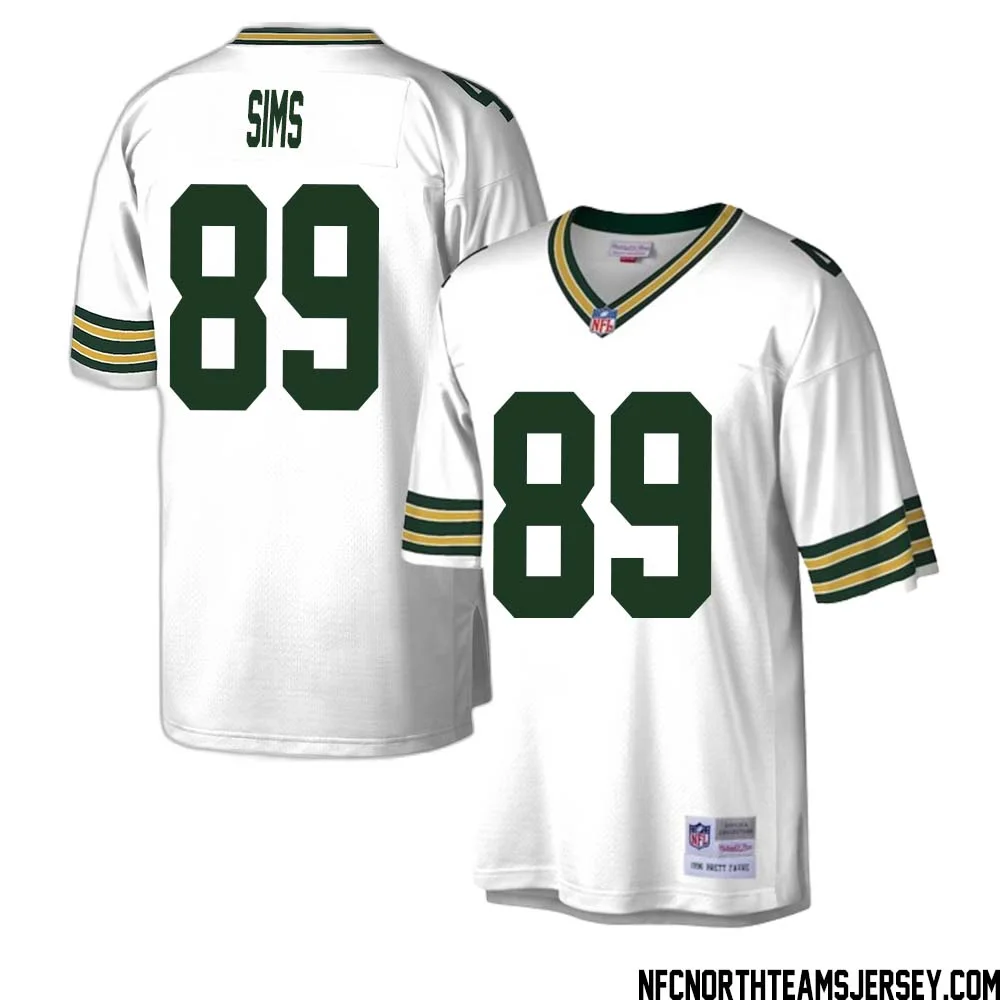Ben Sims No 89 Green Bay Packers Mitchell Ness Legacy Replica Jersey White 1 1