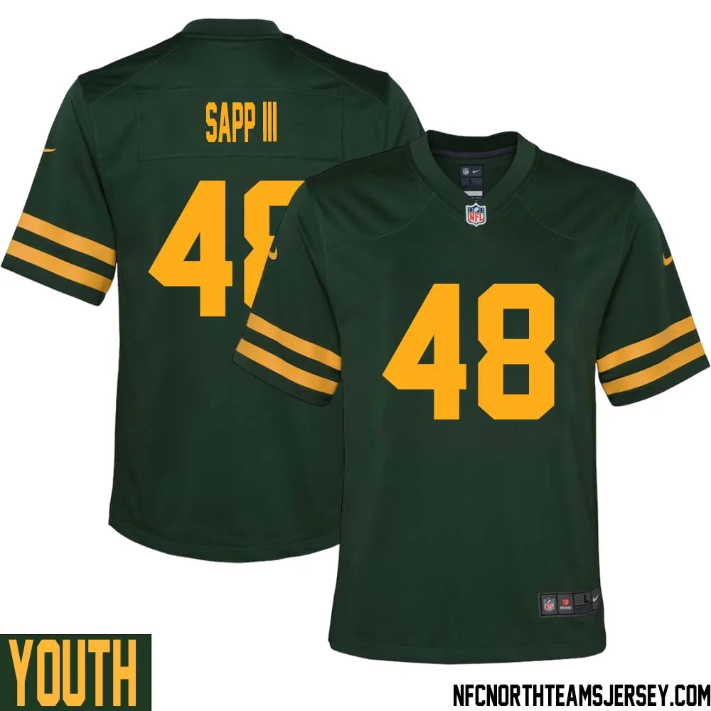 Benny Sapp III No 48 Green Bay Packers Alternate Jersey Green Youth 1