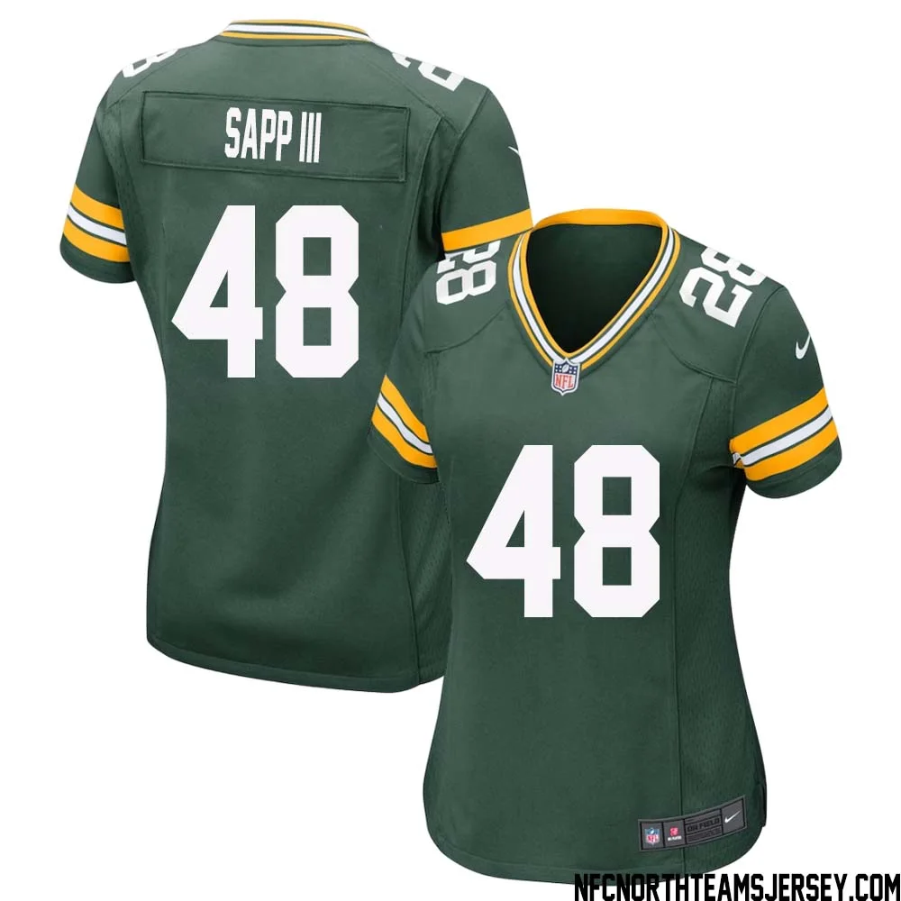 Benny Sapp III No 48 Green Bay Packers Home Game Jersey Womens