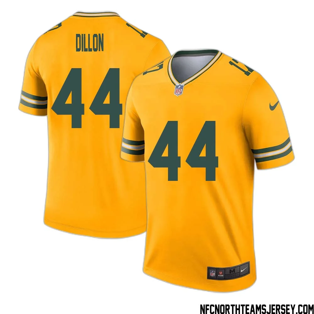Bobby Dillon No 44 Davante Adams Green Bay Packers Inverted Legend Jersey Gold 1