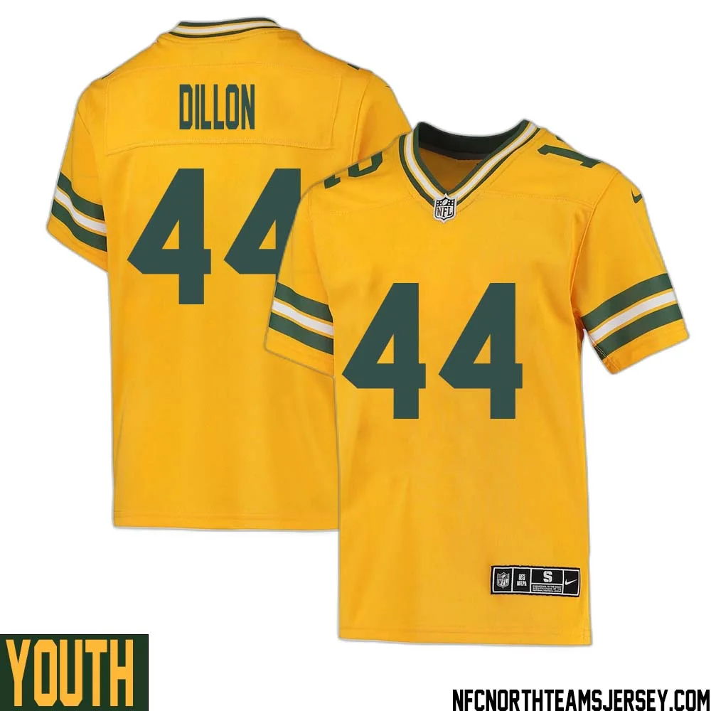 Bobby Dillon No 44 Davante Adams Green Bay Packers Inverted Legend Jersey Gold Youth 1