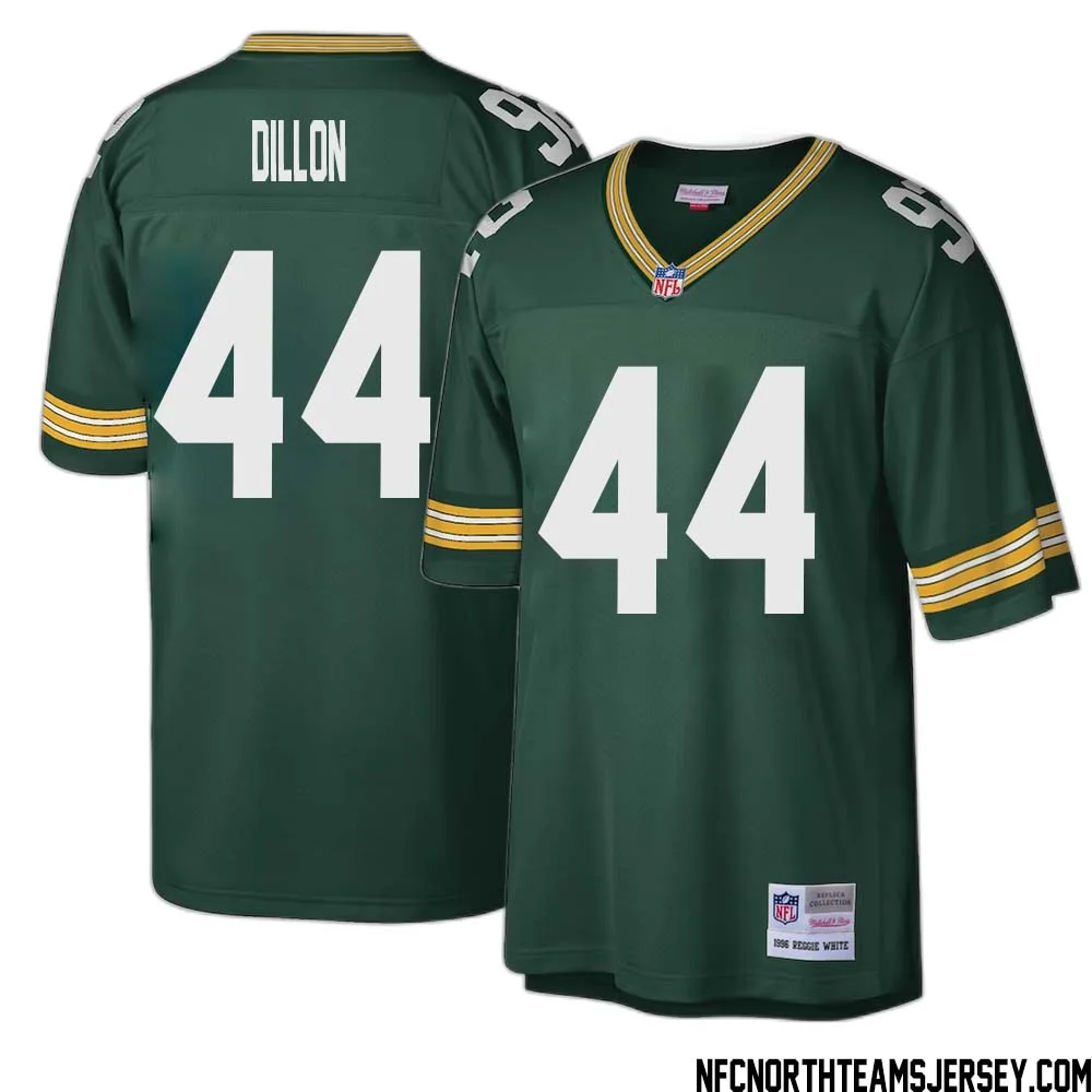 Bobby Dillon No 44 Green Bay Packers Mitchell Ness Big Tall 1996 Retired Player Replica Jersey Green 1 1