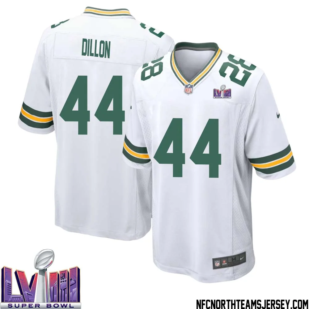 Bobby Dillon No 44 Green Bay Packers Super Bowl LVIII Away Game Jersey Mens White