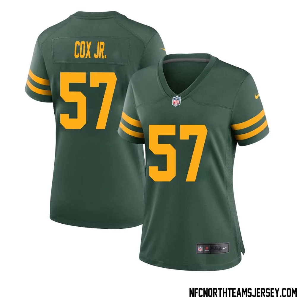 Brenton Cox Jr. No 57 Green Bay Packers Alternate Jersey Green Womens 1