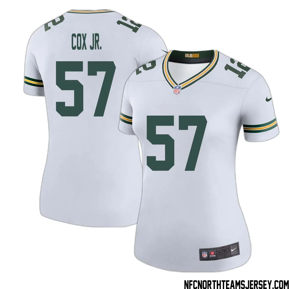 Brenton Cox Jr. No 57 Green Bay Packers Color Rush Legend Jersey White Womens 1